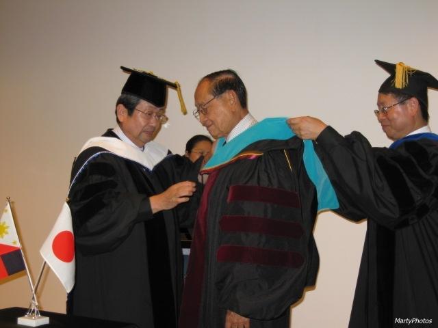 Former President Fidel V. Ramos was conferred an Honorary Doctorate by J.F. Oberlin President Toyoshi Satow.