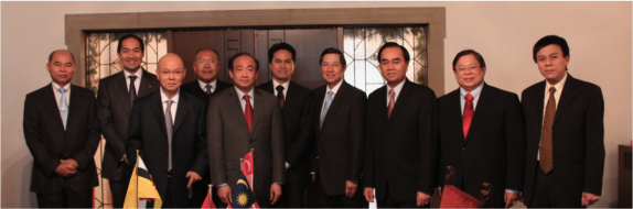 L-R- Ambassadors of Myanmar, Indonesia, Singapore,  Malaysia (back), Cambodia (front), Brunei, Philippines, Laos, Thailand and Vietnam (CDA a.i.) 
