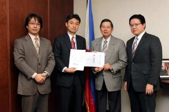 Ambassador Manuel M. Lopez and Consul Christian L. De Jesus receive Mr. Tomomi Ariyoshi and Mr. Koji Tomita, officers of the Tokyo Representative Office of Fukuoka City