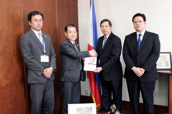 Ambassador Manuel M. Lopez and Consul Christian L. De Jesus receive Mr. Satoshi Maruyama and Mr. Shinichiro Tsubaki, Chief Executive Officer and Manager, respectively, of the City Promotion Headquarters in Tokyo of the City of Kitakyushu. 