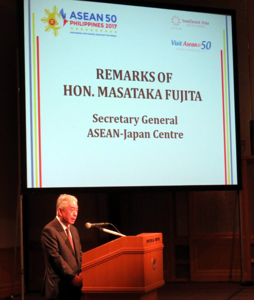 Secretary-General Masataka Fujita conveys the ASEAN-Japan Centre’s continued support to ASEAN Embassies in Japan. (Photo Credit: Mr. Mark Akim)