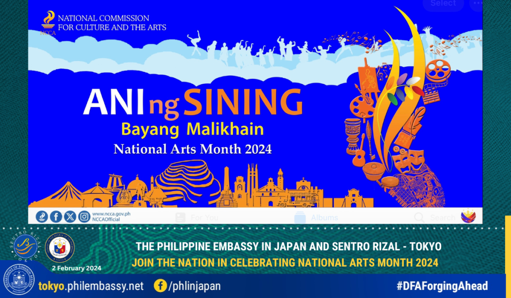 The Philippine Embassy In Japan And Sentro Rizal Tokyo Join The   Poster National Arts Month 2024 1024x597 